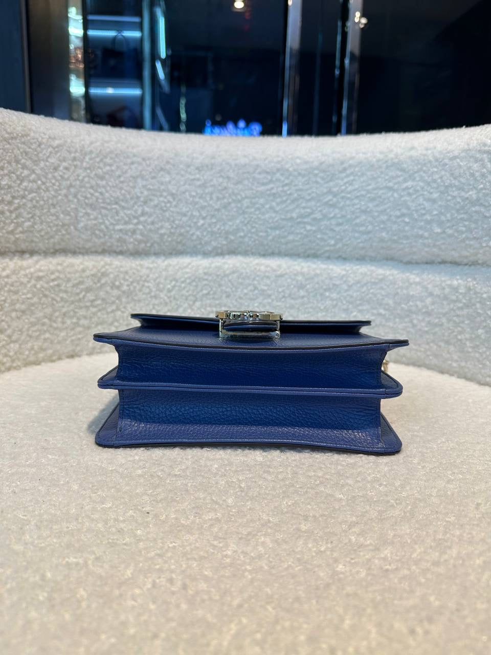 Gucci Blue Leather Medium Interlocking G Shoulder                                                 Bag