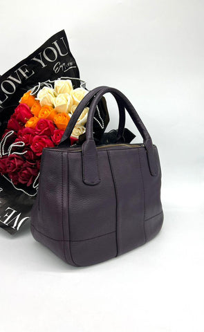 Salvatore Ferragamo Double Gancio Hobo Shoulder Bag Purple Leather - Reeluxs 