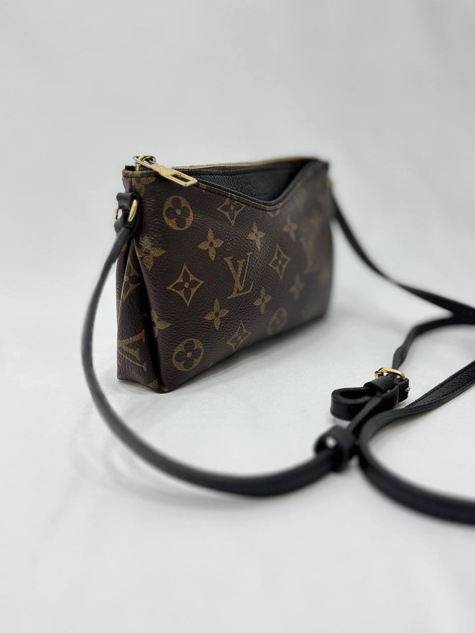 LOUIS VUITTON LV Monogram Pallas Pochette Crossbody Bag Black