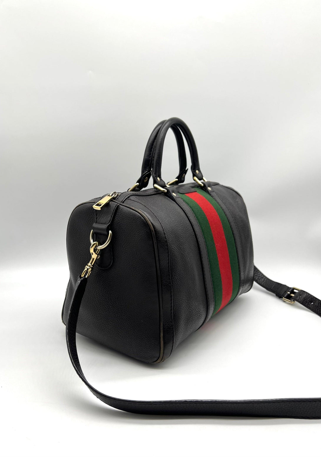 Gucci Boston Women Black Leather Hand Shoulder Bagp - Reeluxs 