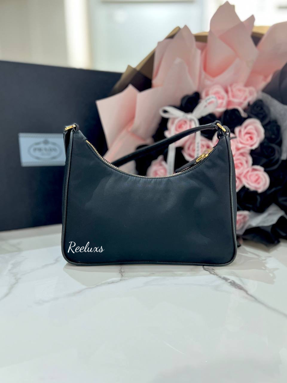 PRADA Re-edtion 2005 Nylon And Saffiano Leather Mini Shoulder Bag