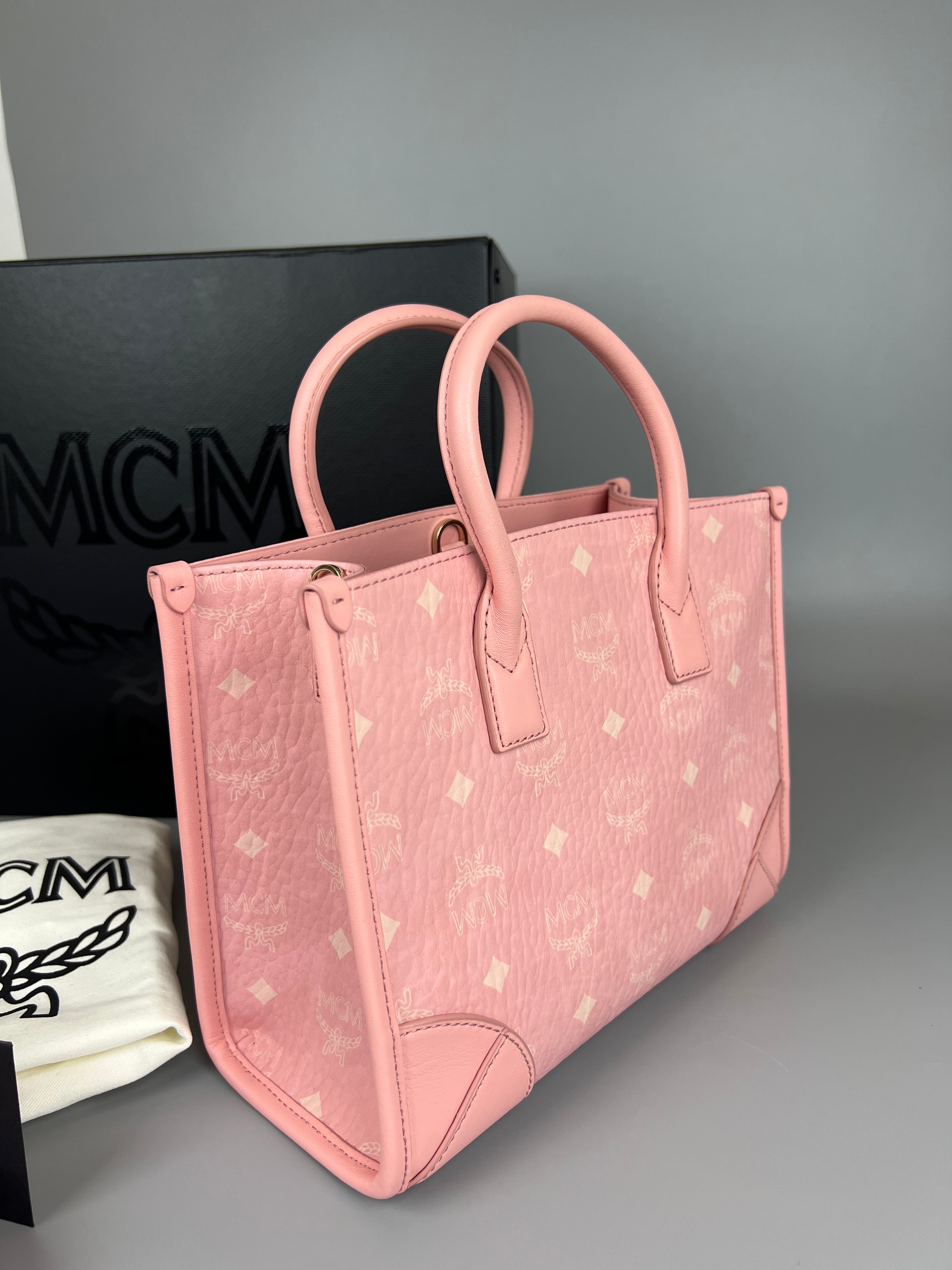 MCM Munchen Small Monogram Top-Handle Bag