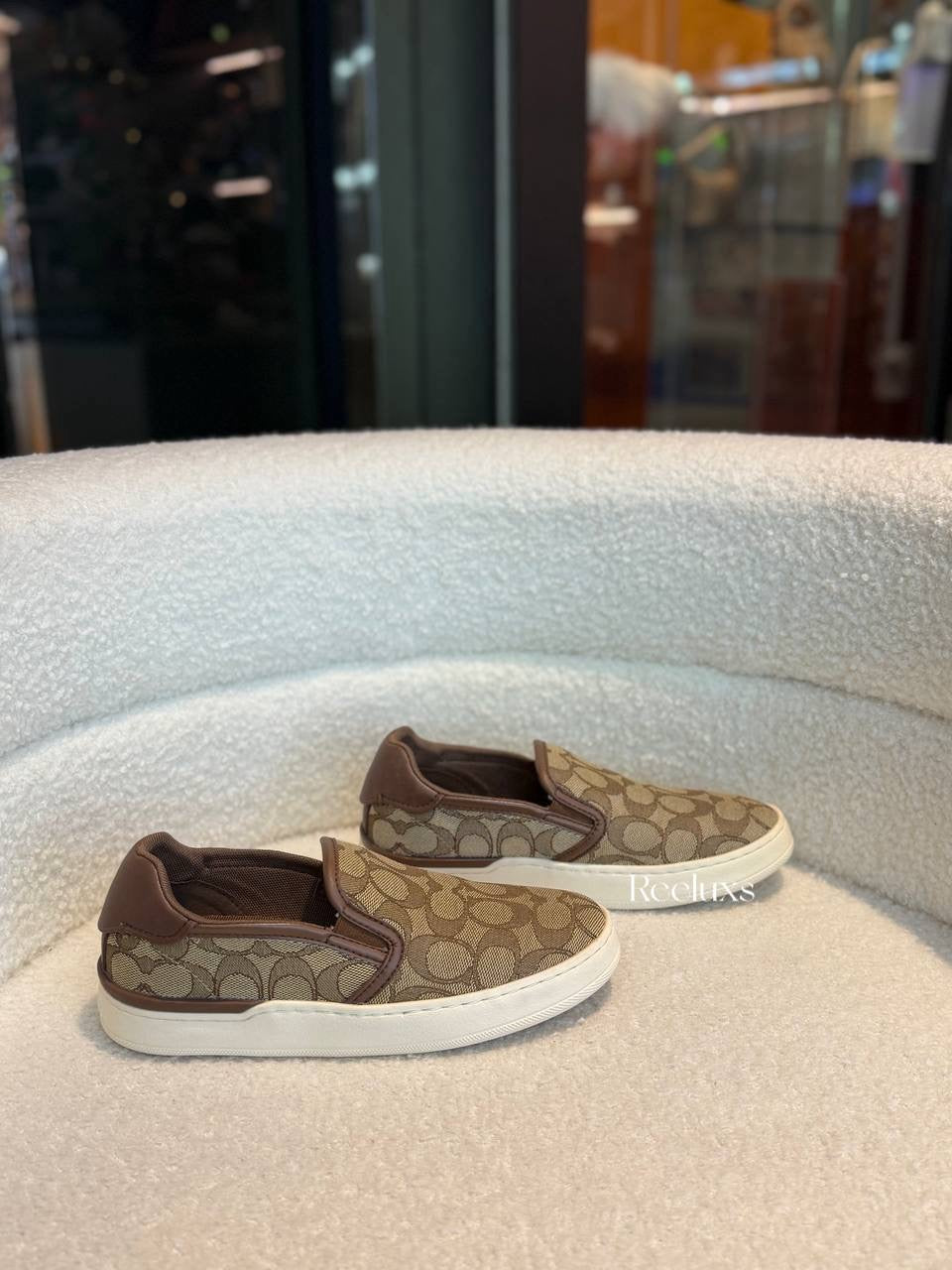 Coach Mott Driver Khaki Signature Loafers