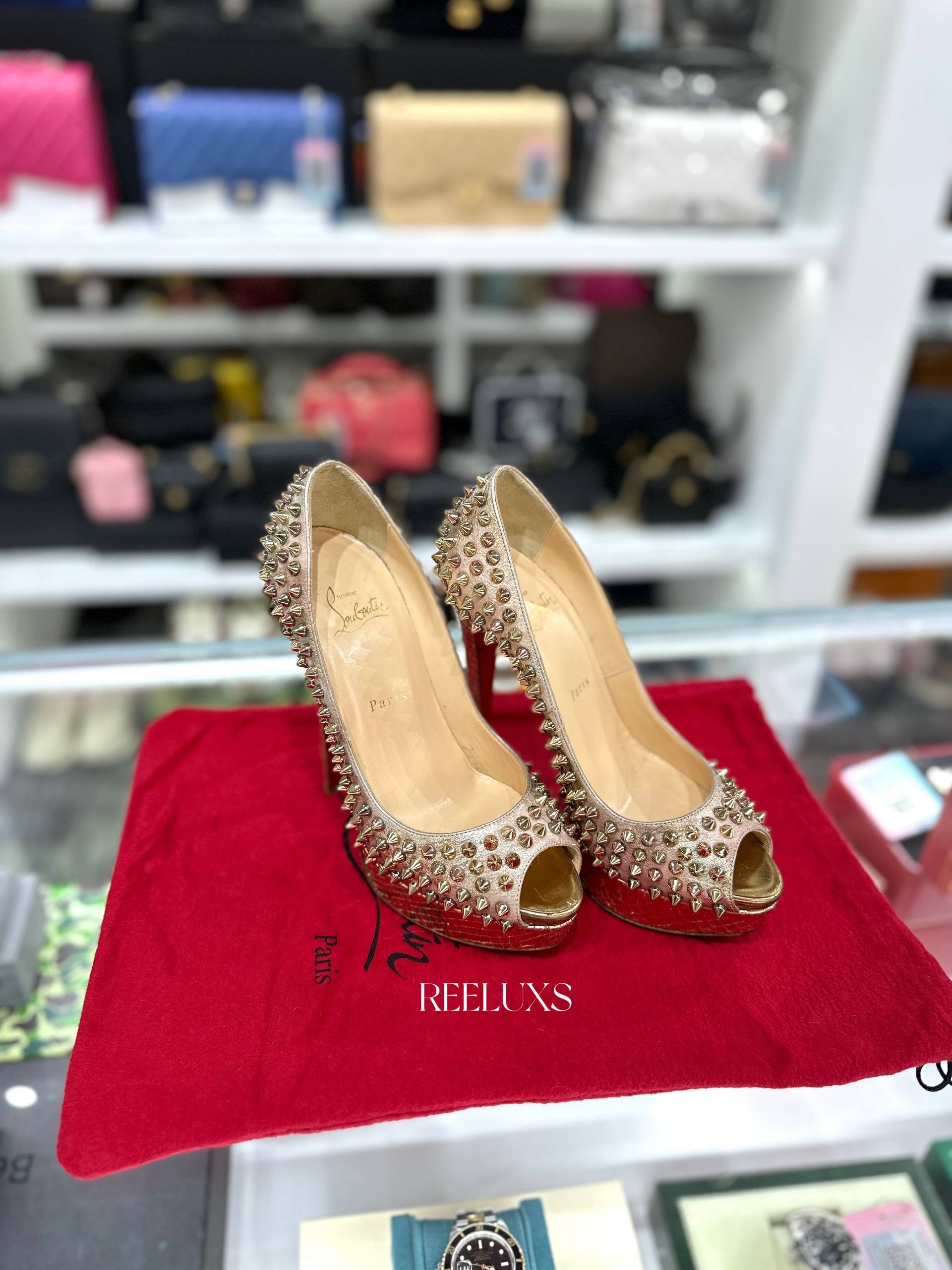 CHRISTIAN LOUBOUTIN Lady Peep Spikes