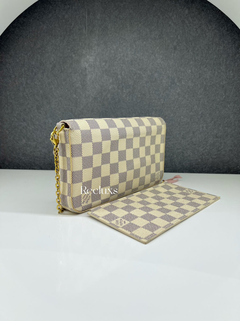 LOUIS VUITTON LV Pochette Felicie Damier Azur Canvas Slingbag