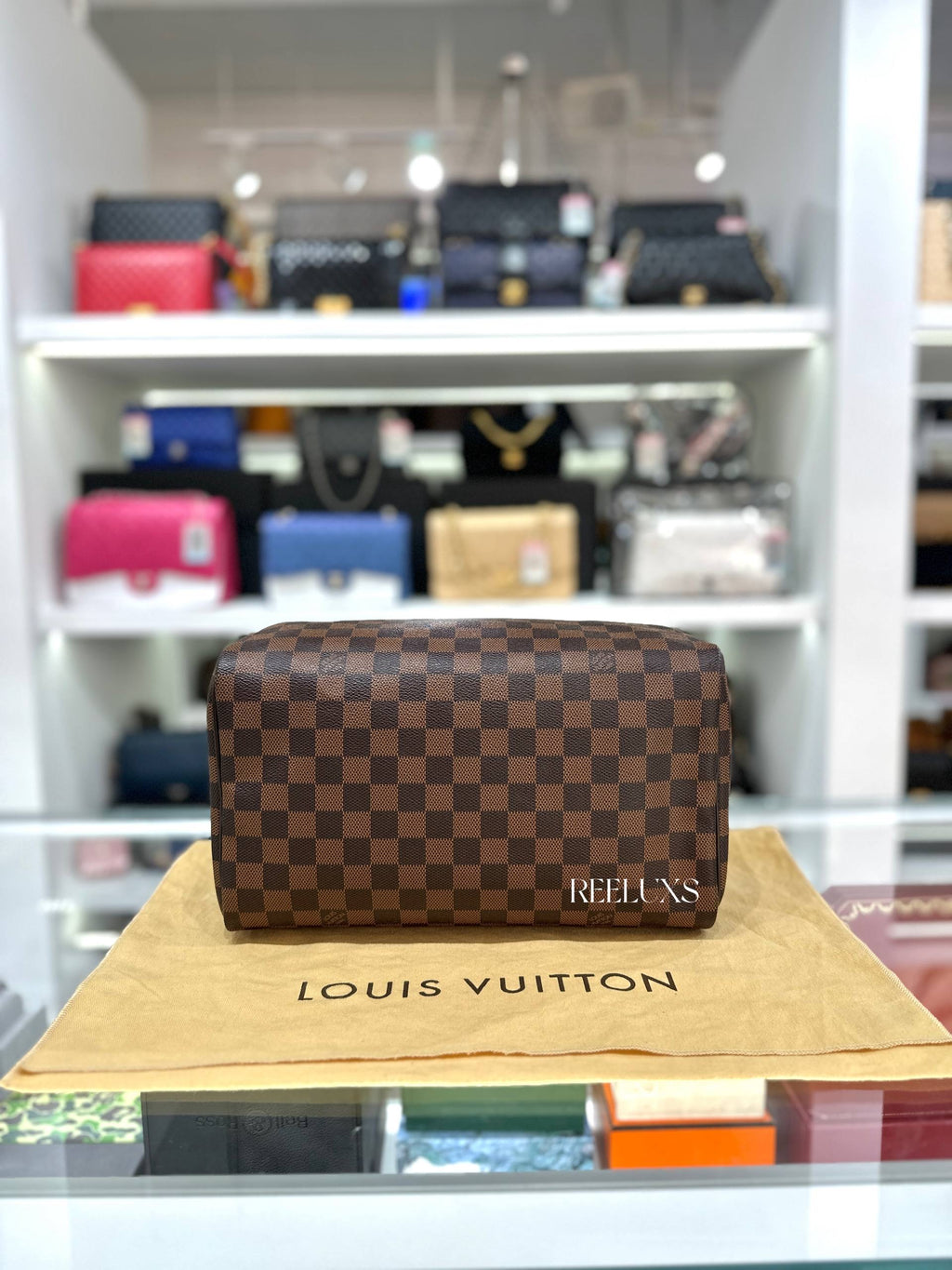 LOUIS VUITTON Damier Ebene Speedy 30 Handbag