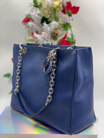 CHRISTIAN DIOR Blue Ultradior Calfskin Leather Bag - Reeluxs 