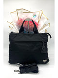 Black Nylon Two Way Tessuto Zip Shoulder Bag - Reeluxs 