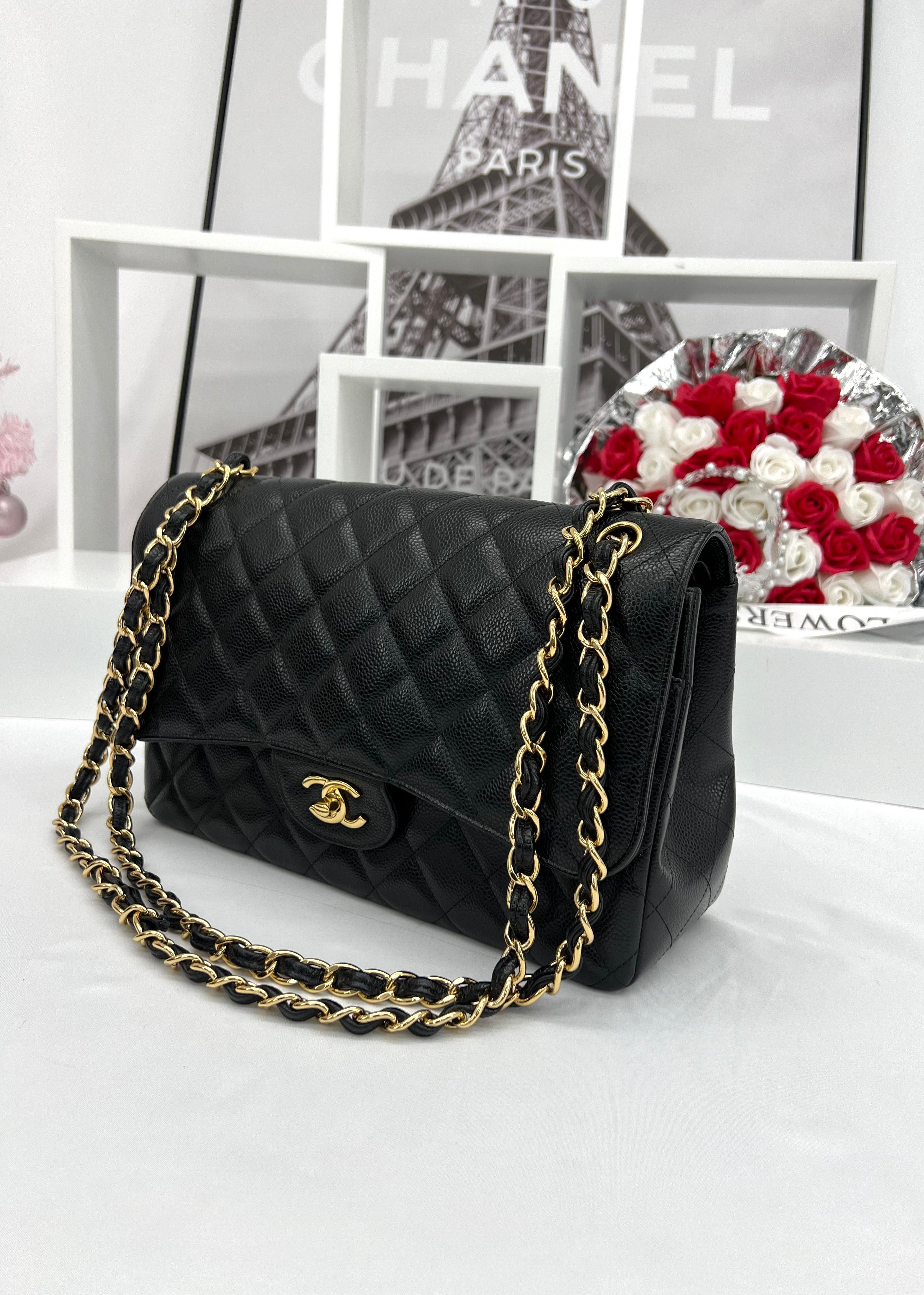 CHANEL Classic Flap Jumbo Black Caviar - Reeluxs 