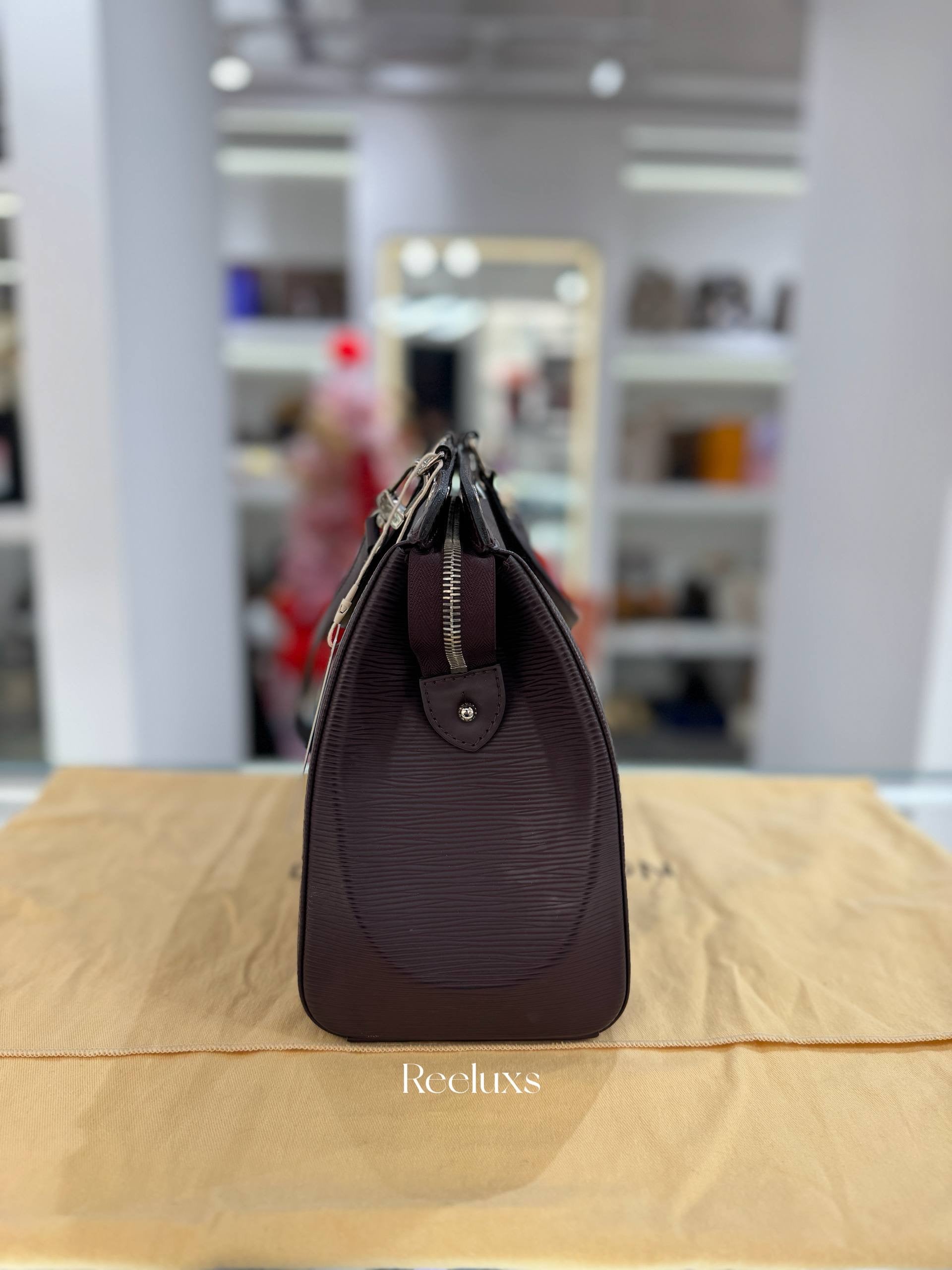 LOUIS VUITTON Brea MM In Quetsche Epi Leather