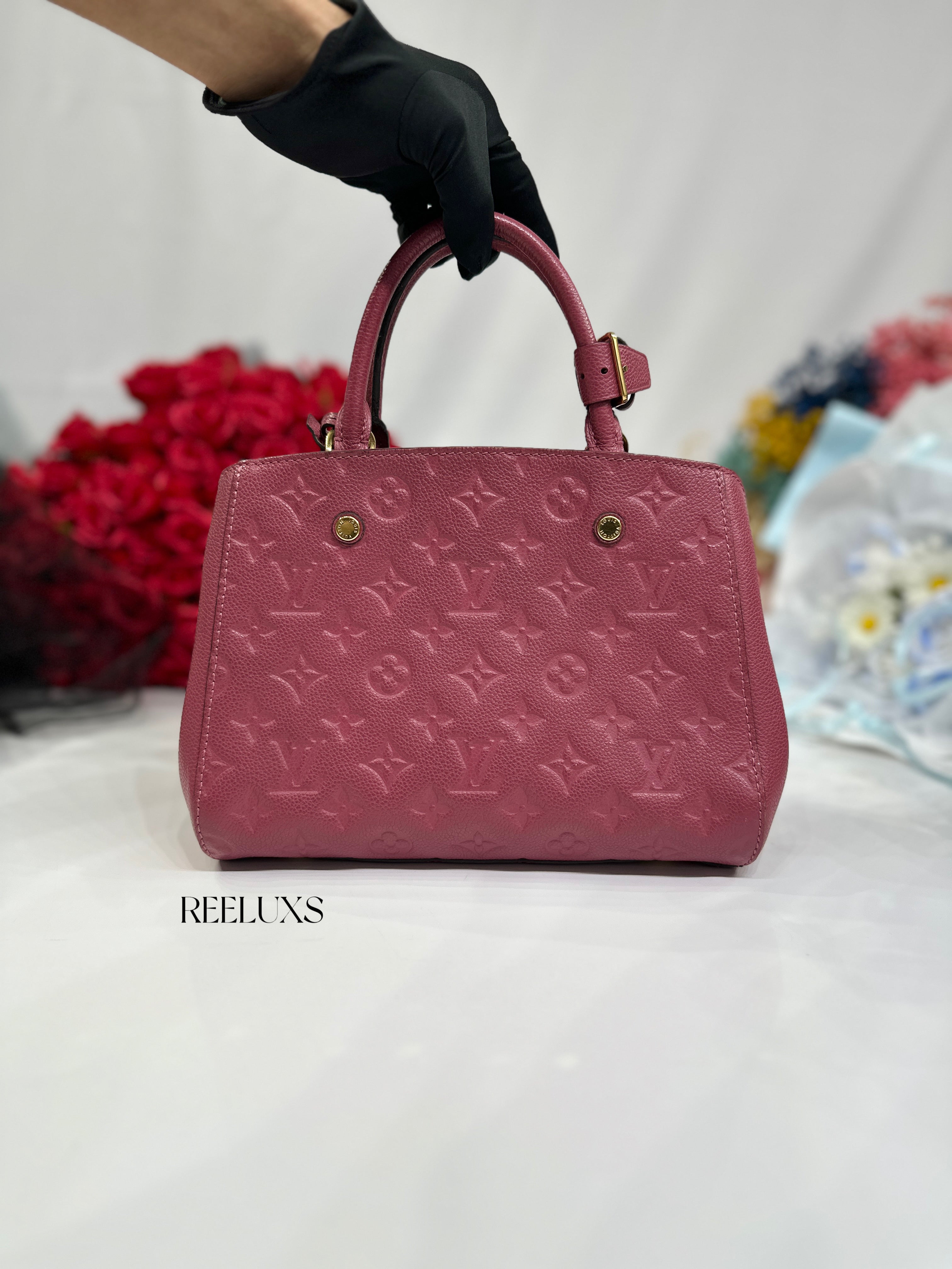 Louis Vuitton LV  Montaigne Bag crafted Monogram Empreinte leather