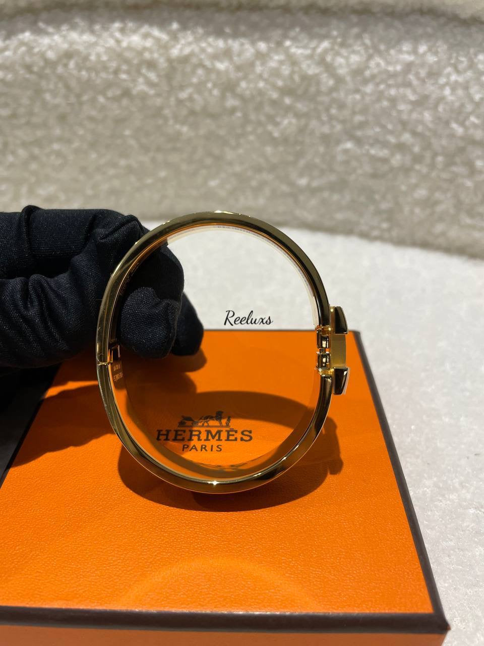 FULL SET HERMES Clic Clac H  Bracelet GHW Gold Hardware