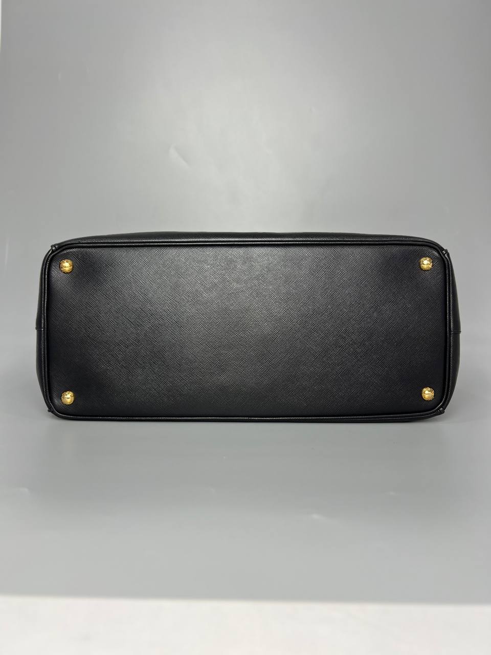 PRADA Saffiano Double-Zip Executive Black Tote Bag - Reeluxs 