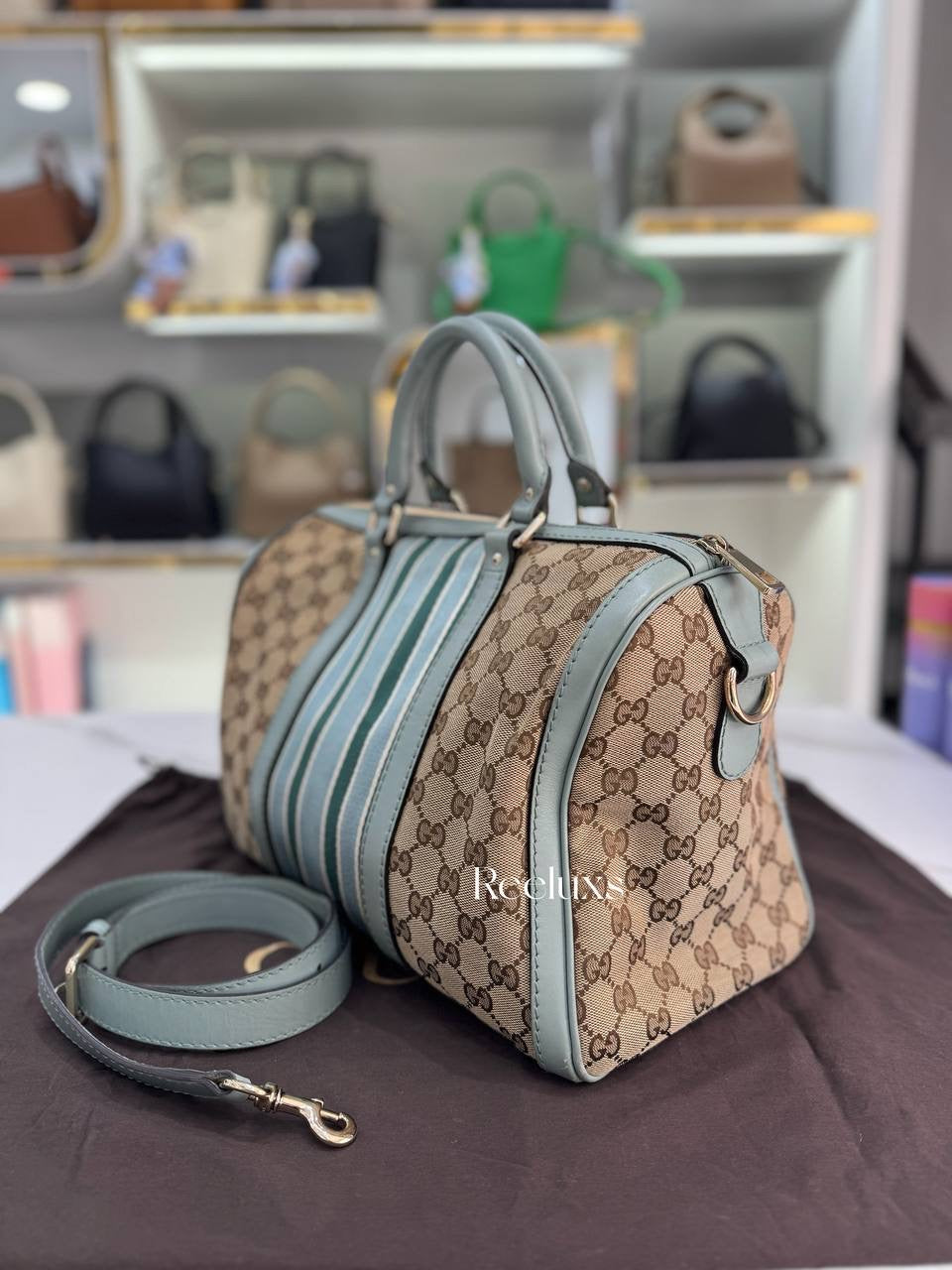 GUCCI Vintage Web Original GG Boston Bag