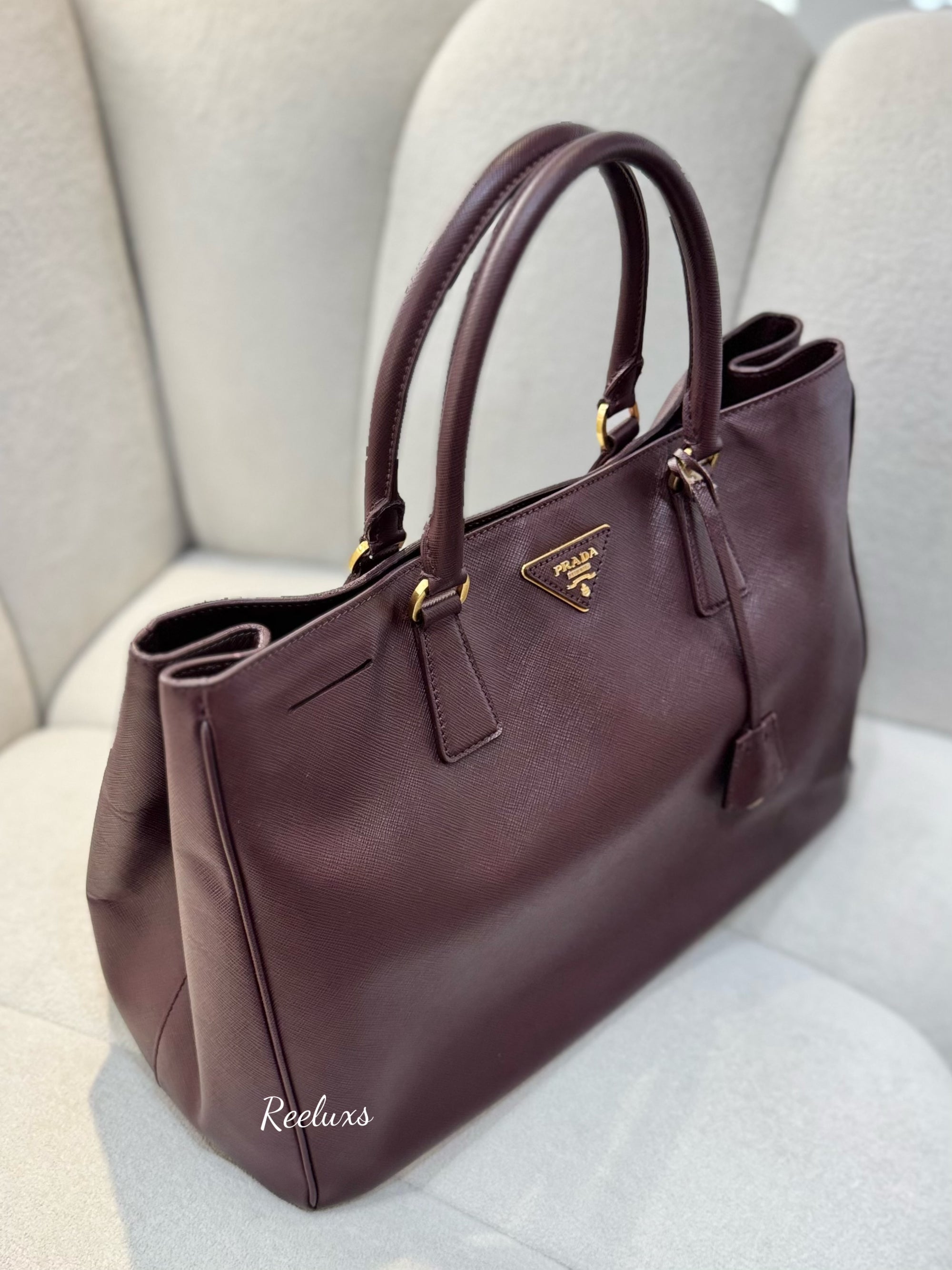 PRADA  Saffiano Maroon Tote Bag