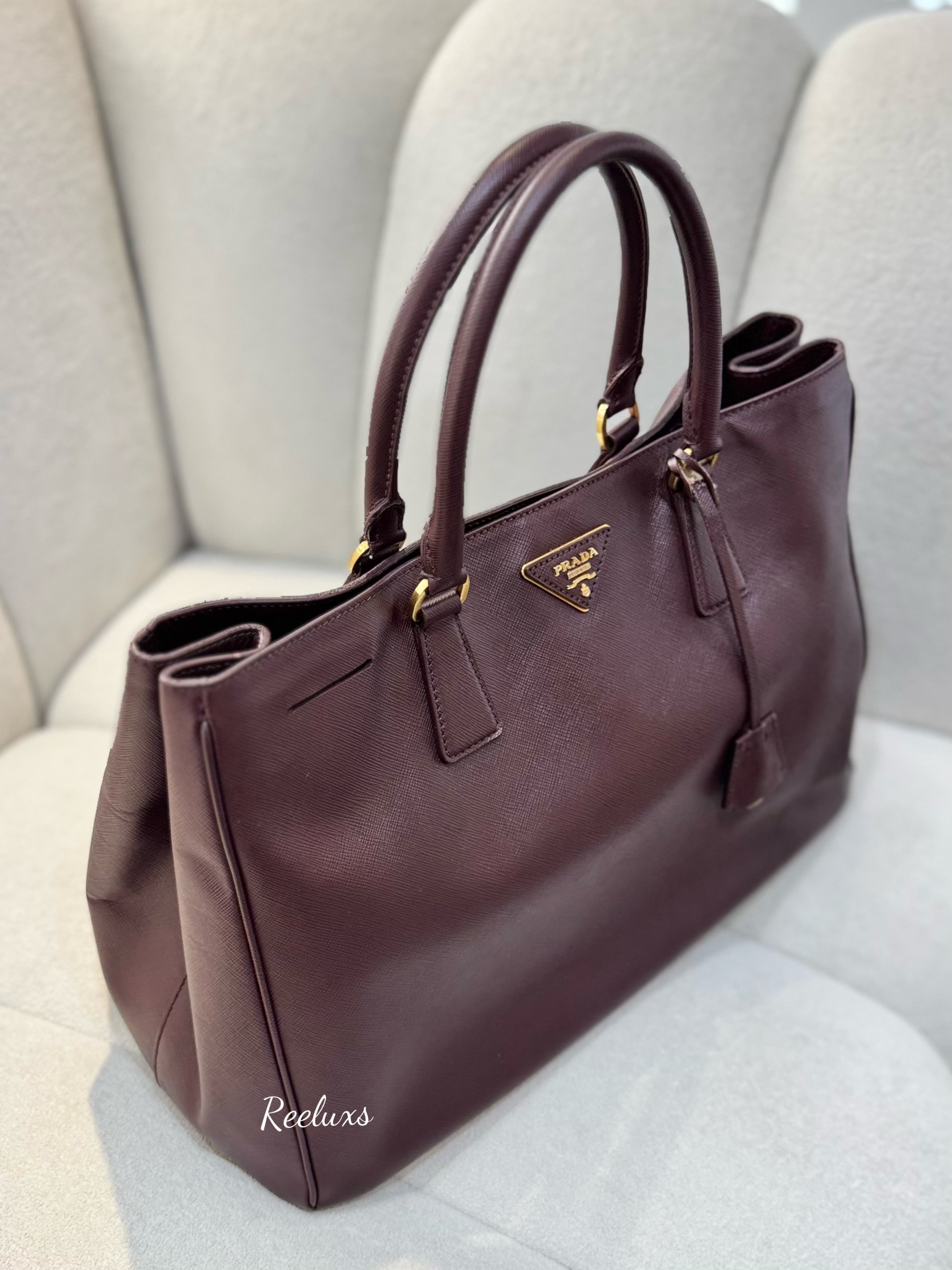 PRADA  Saffiano Maroon Tote Bag