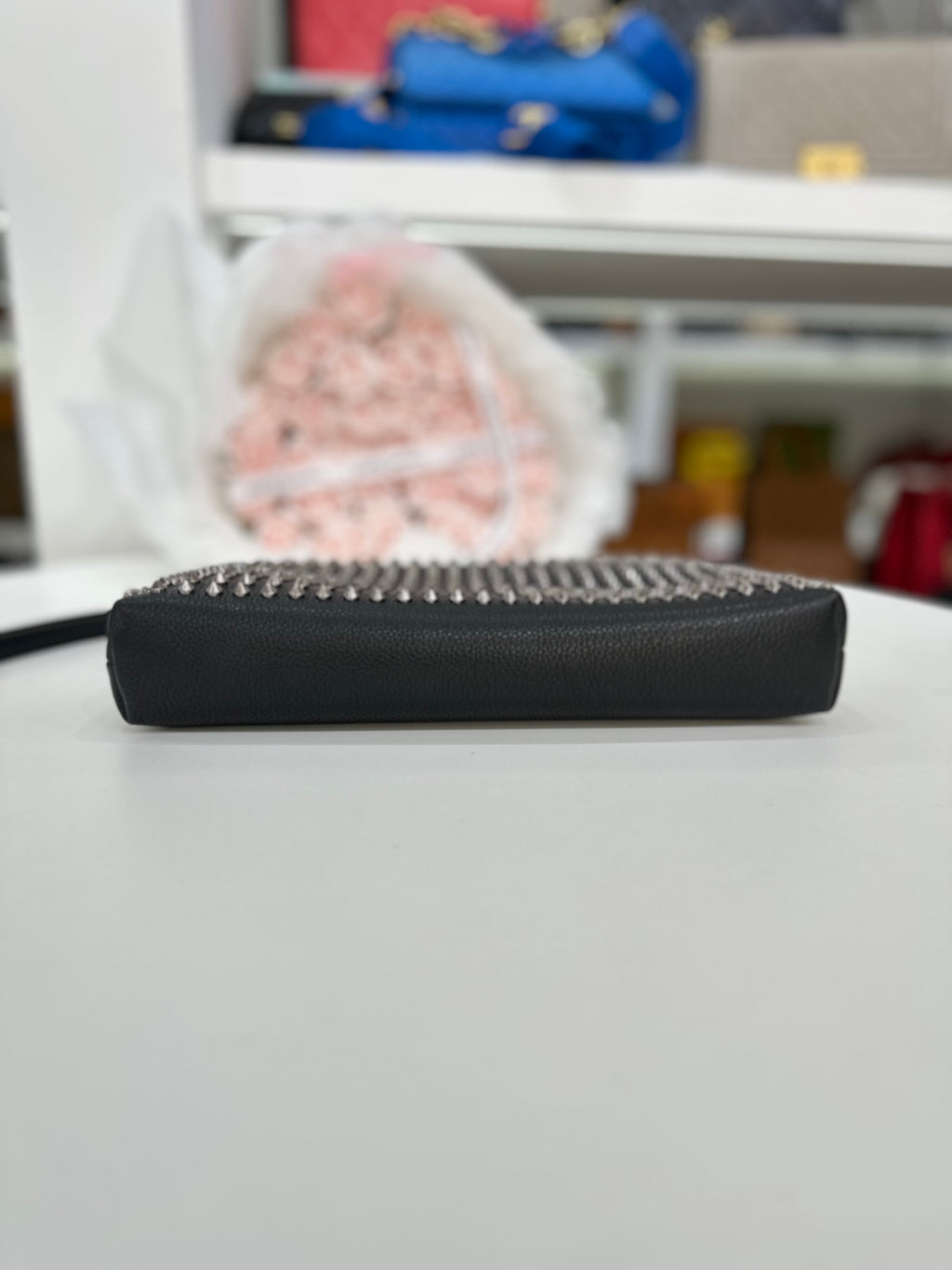 CHRISTIAN LOUBOUTIN Funky Spiked Leather Pouch In Black