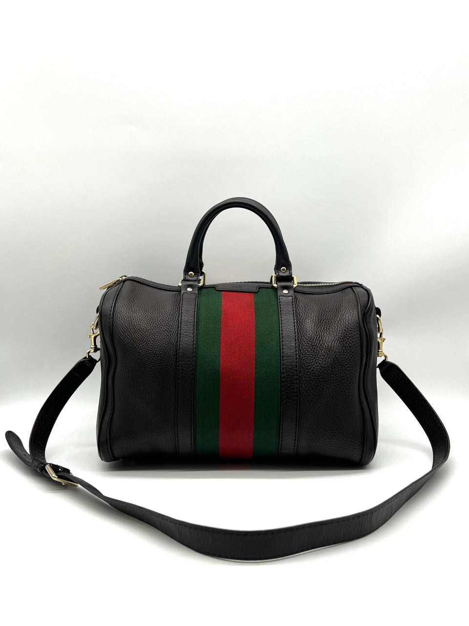 Gucci Boston Women Black Leather Hand Shoulder Bag - Reeluxs 