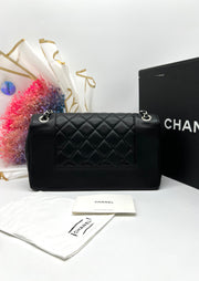 Chanel Small Vintage Mademoiselle Flap Black Sheepskin Gold