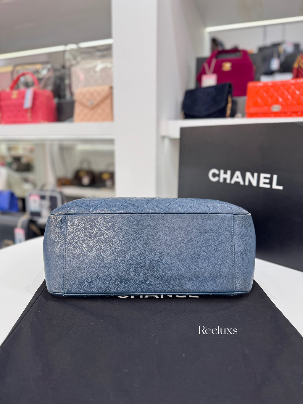 CHANEL Grand Shopping Tote Caviar Leather with Silver-Tone Hardware