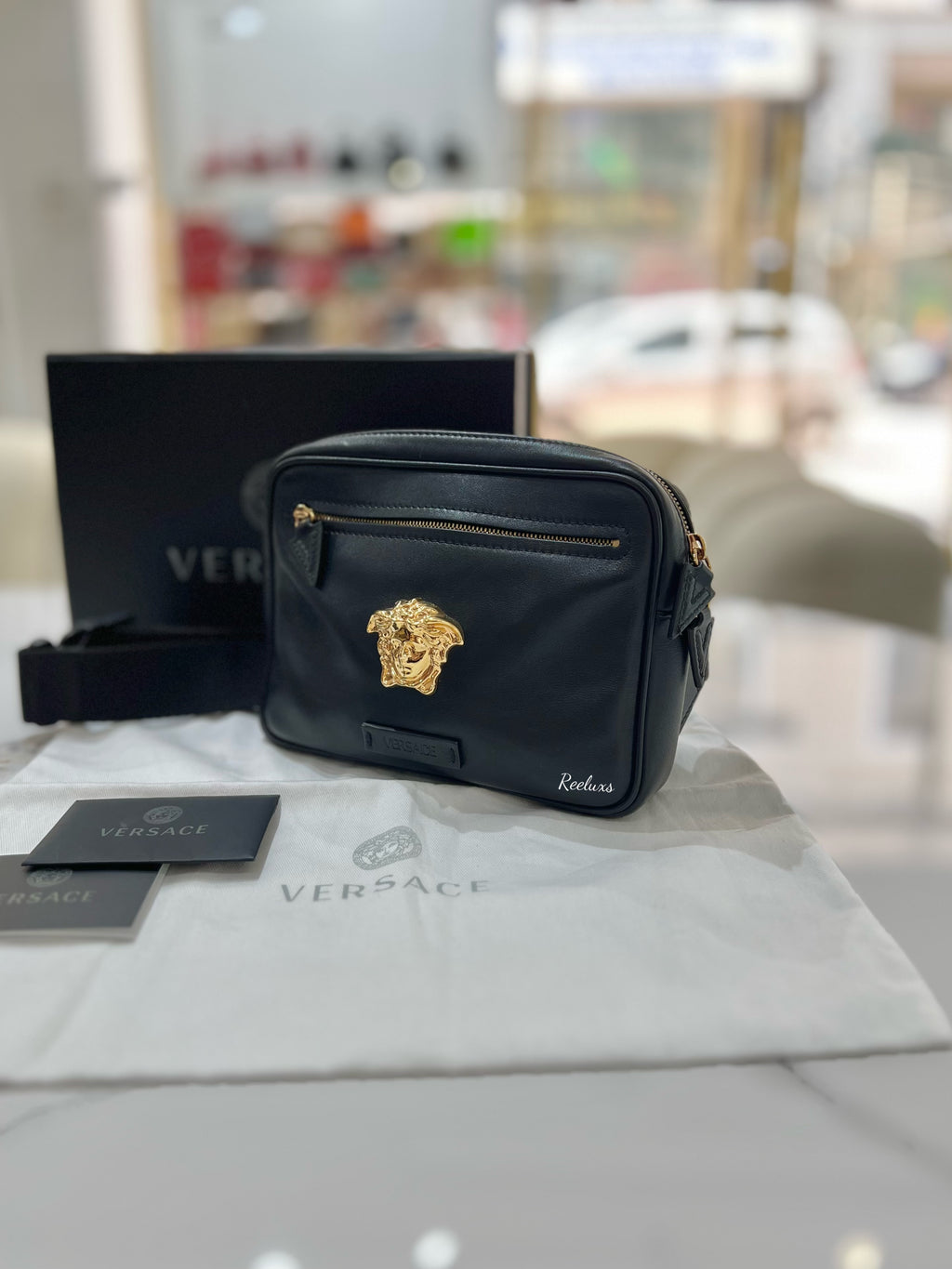 VERSACE Black 'La Medusa' Waist Bag