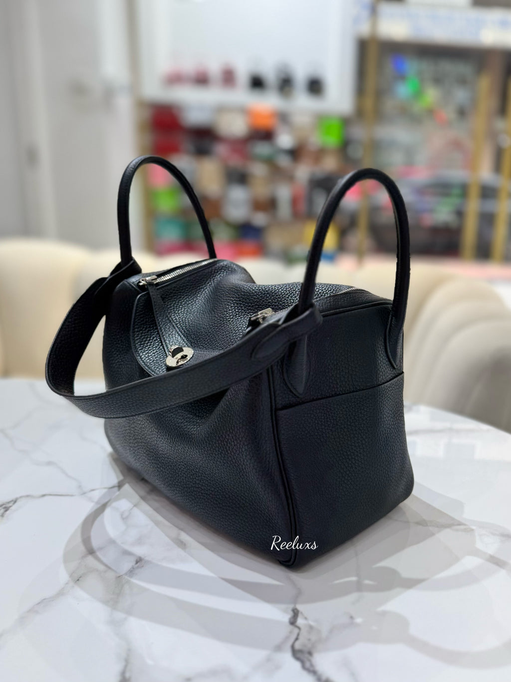 HERMES Lindy 30 Palladium Shoulder Bag