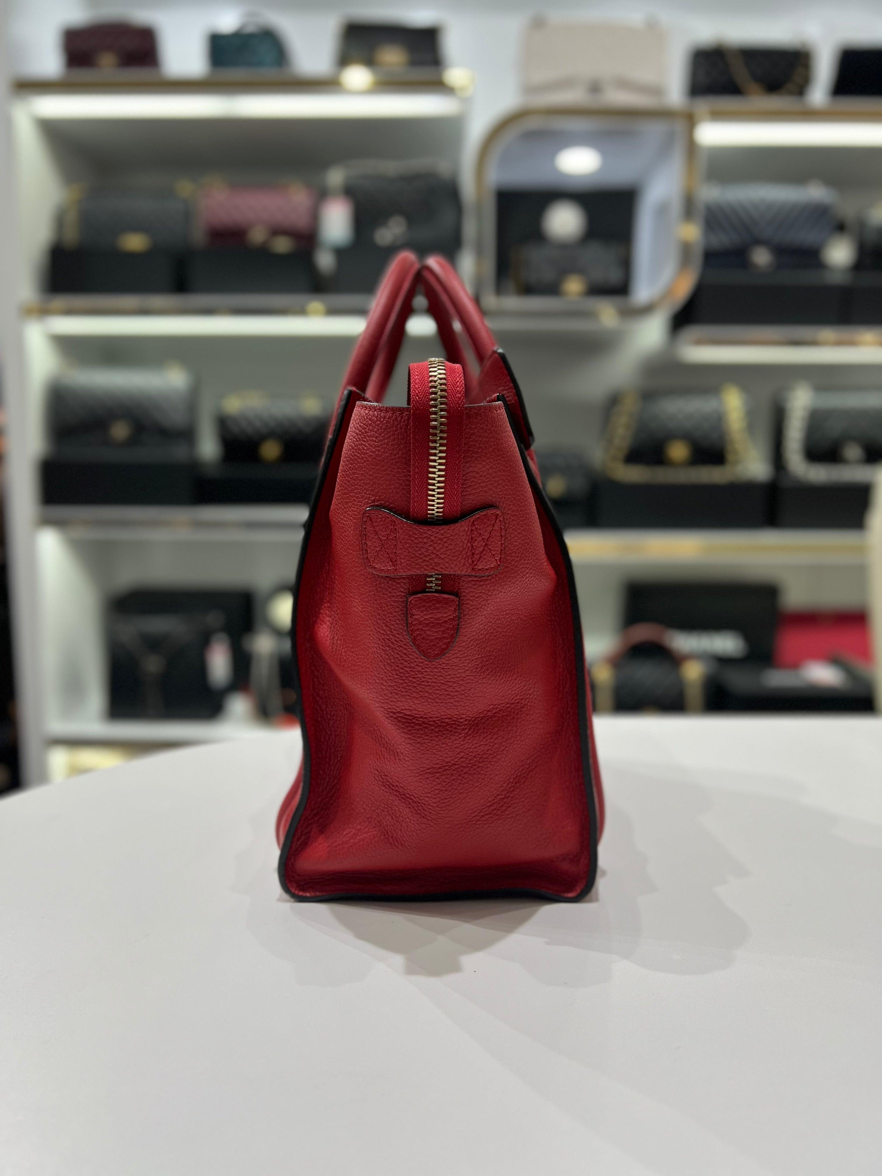 CELINE Red Calfskin Leather For Women Tote Bag - Reeluxs 