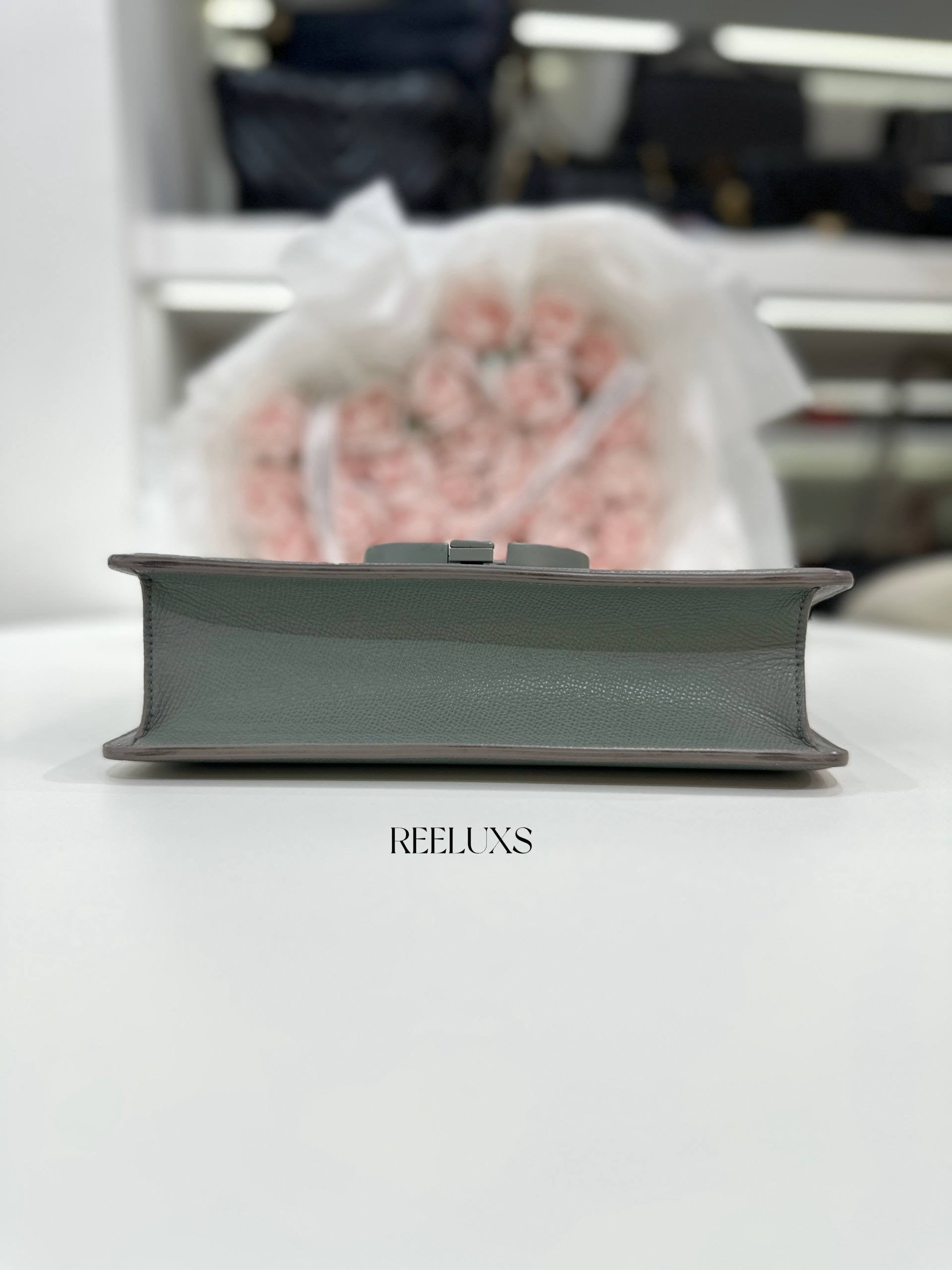 CHRISTIAN DIOR Ultra-Matte Grained Calfskin 30 Montaigne Flap Bag in Grey