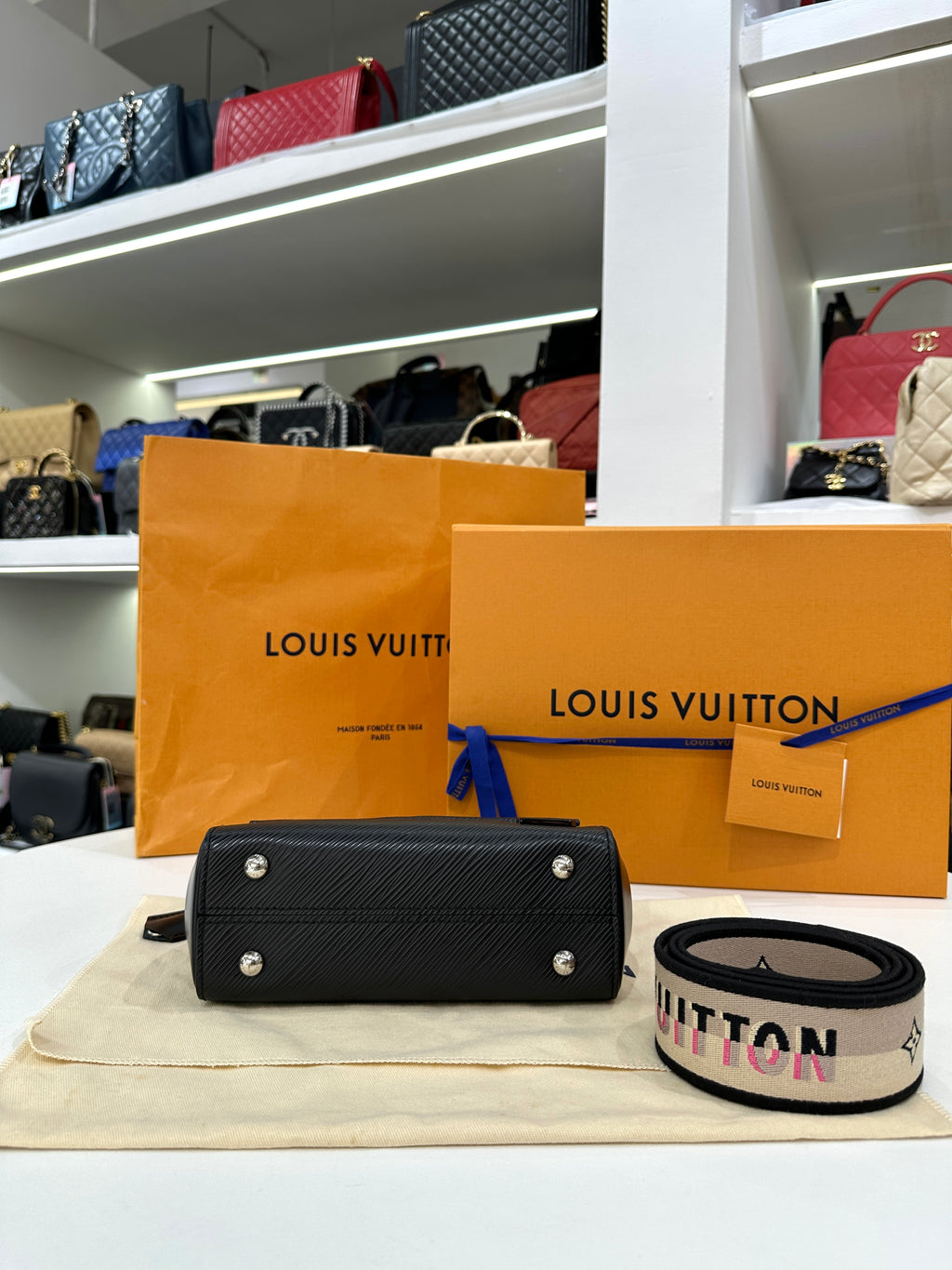 LOUIS VUITTON LV Cluny Mini in Black Epi Leather