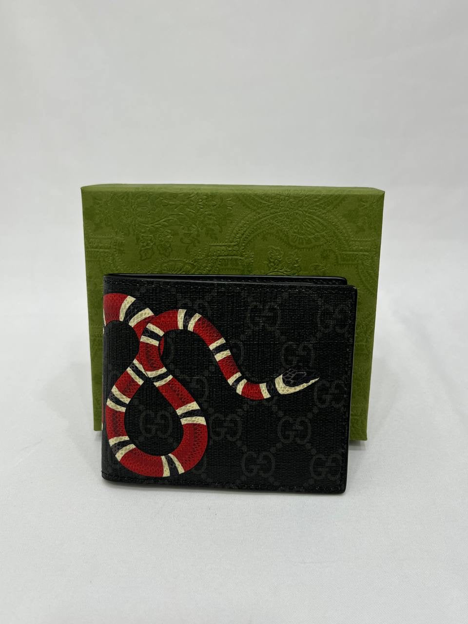 2024 FULL SET GUCCI  Kingsnake Wallet Men GG Supreme