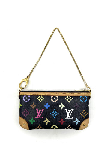 LOUIS VUITTON Black Monogram Multicolore Milla MM Pochette Bag - Reeluxs 