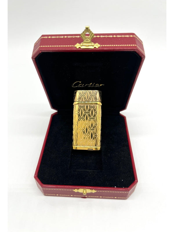 CARTIER Full Body C De Engraving Metal Lighter Finish Yellow Gold - Reeluxs 