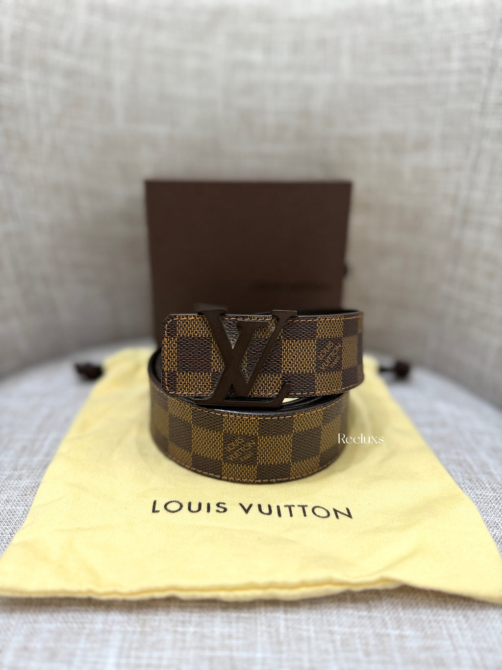 LOUIS VUITTON Damier Ebene Canvas Initiales 40 MM Belt