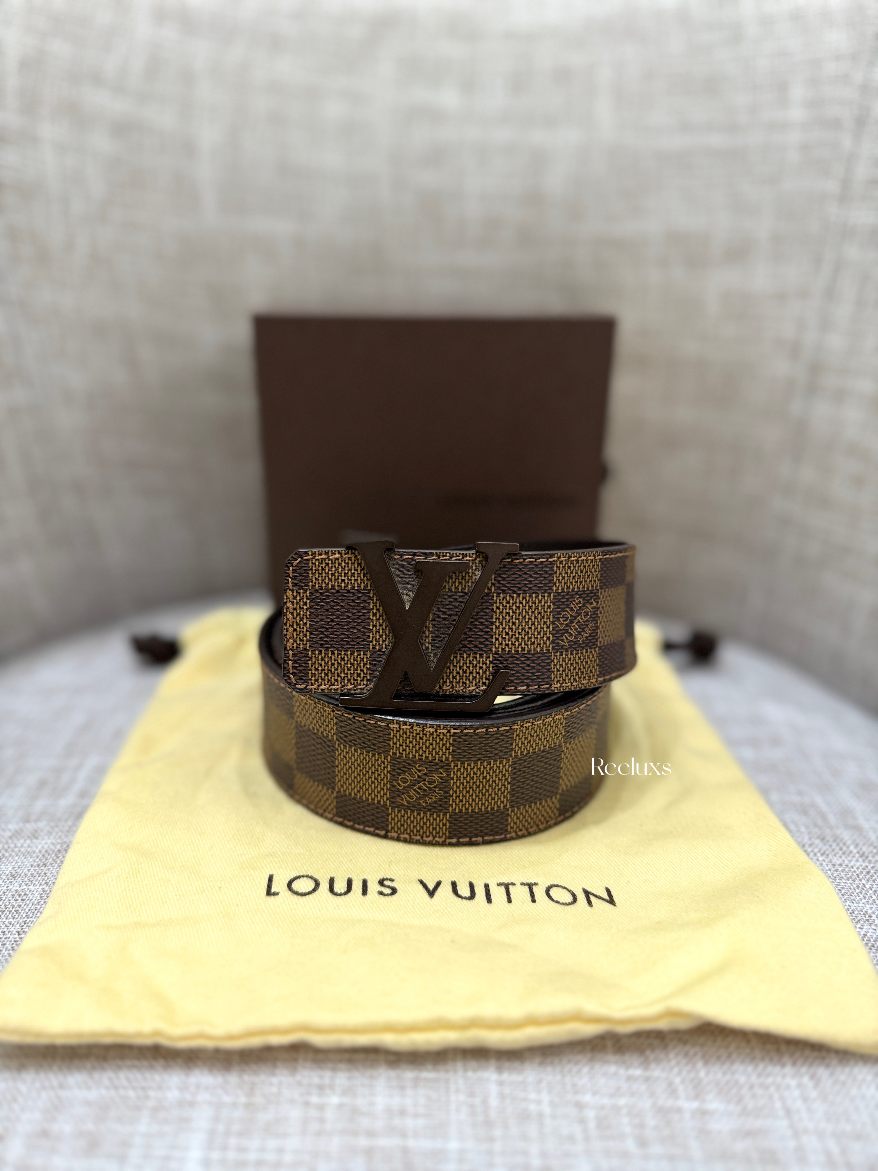 LOUIS VUITTON Damier Ebene Canvas Initiales 40 MM Belt