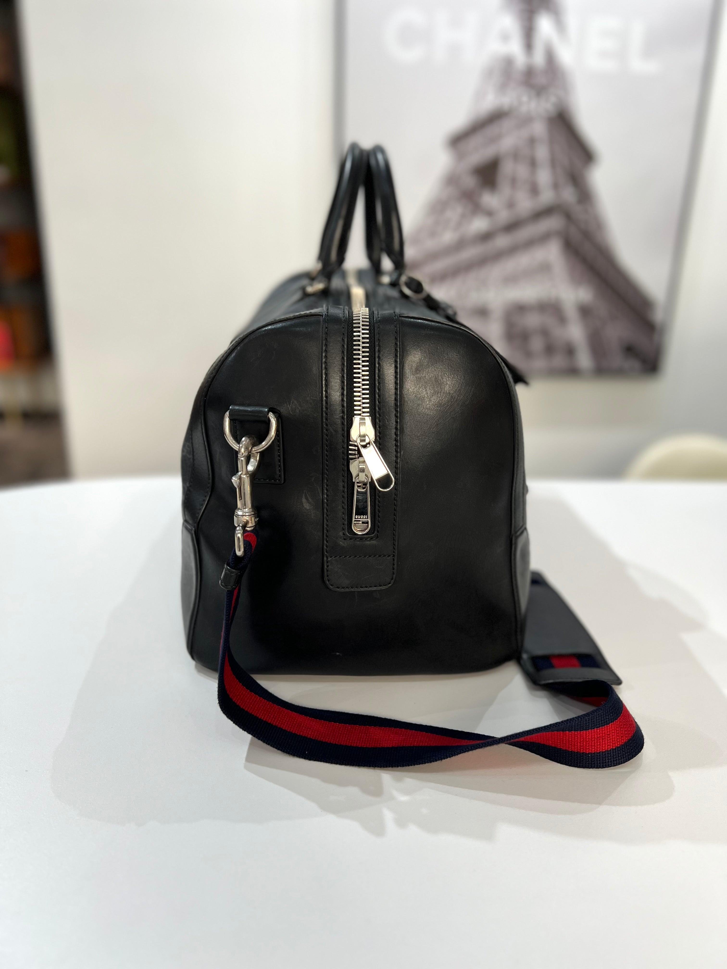 Gucci Gg Black Carry On Duffle Bag - Reeluxs 