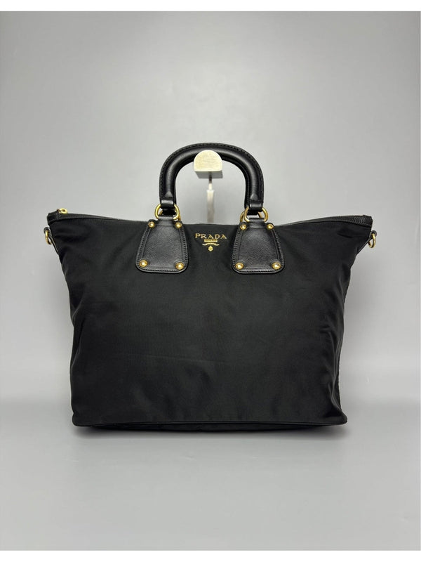 PRADA Black Tessuto Nylon Tote Bag