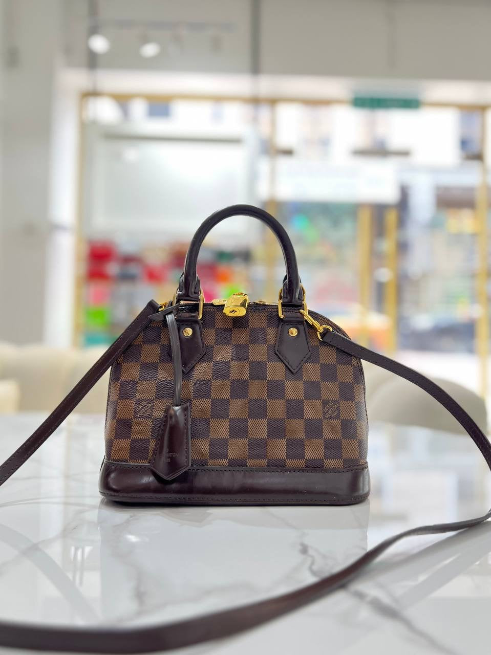 LOUIS VUITTON LV Damier Ebene Alma BB For Women Shoulder Bag