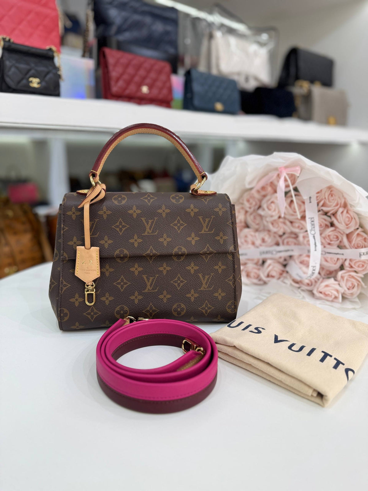 LOUIS VUITTON Cluny BB In Classic Monogram Canvas Bag