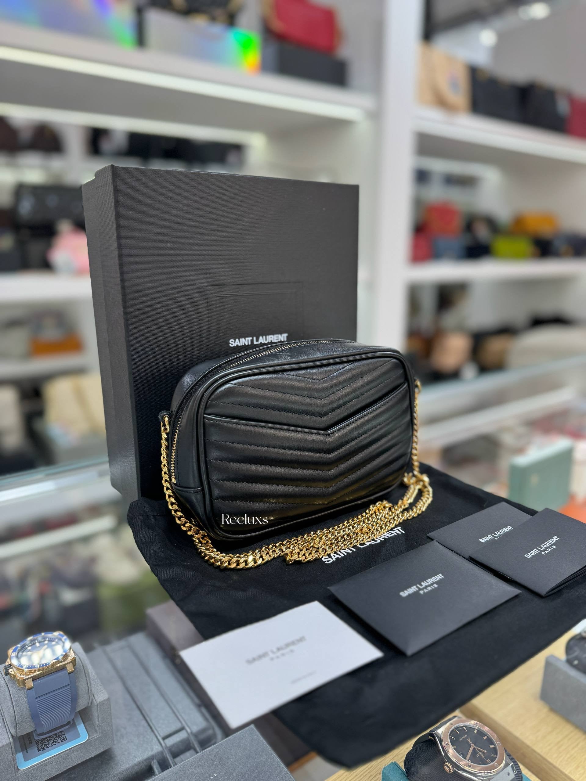 YSL SAINT LAURENT Mini Lou Camera Bag In Quilted Leather