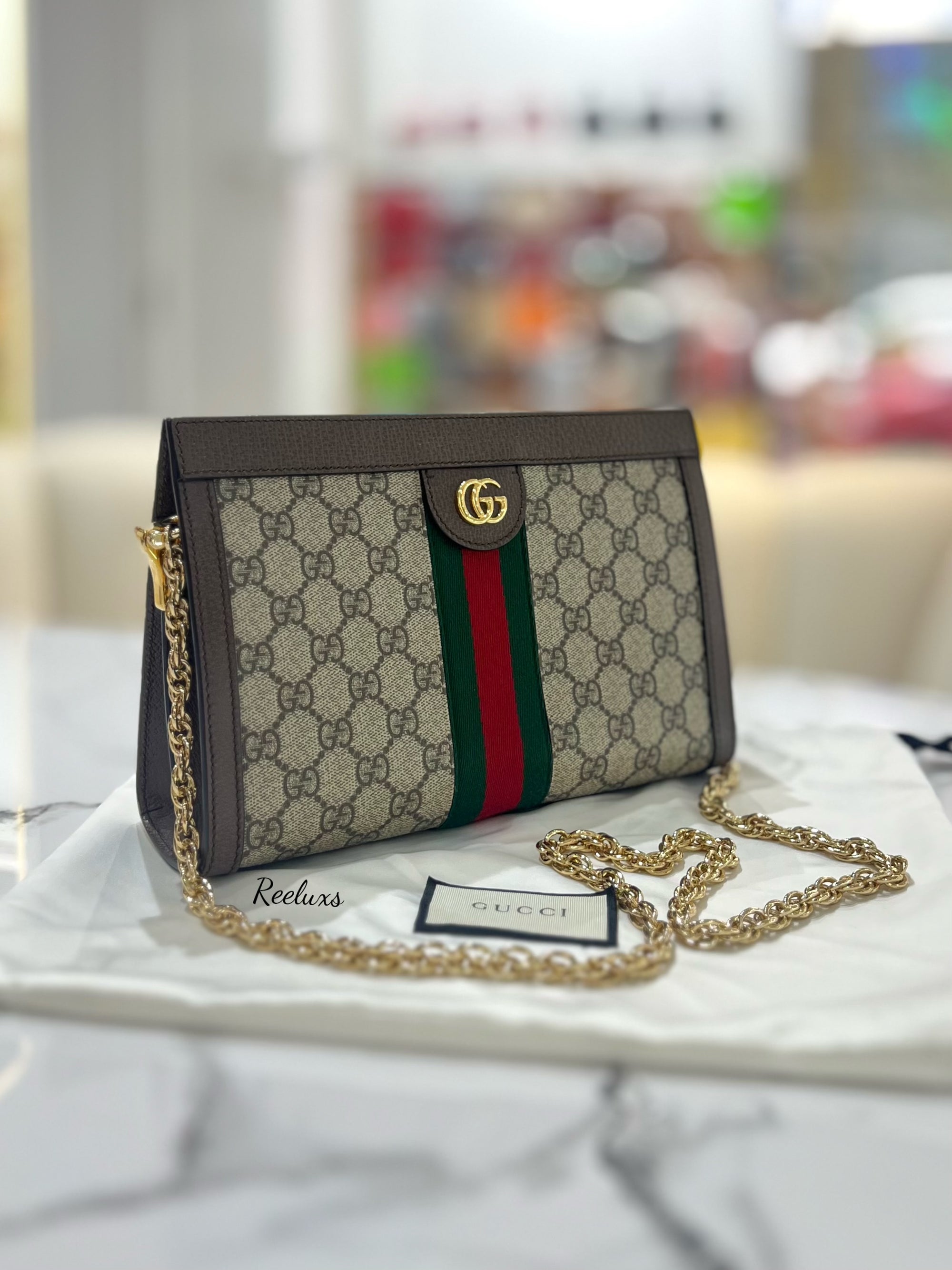 GUCCI Ophidia GG Supreme Canvas Chain bag - Sling Bag