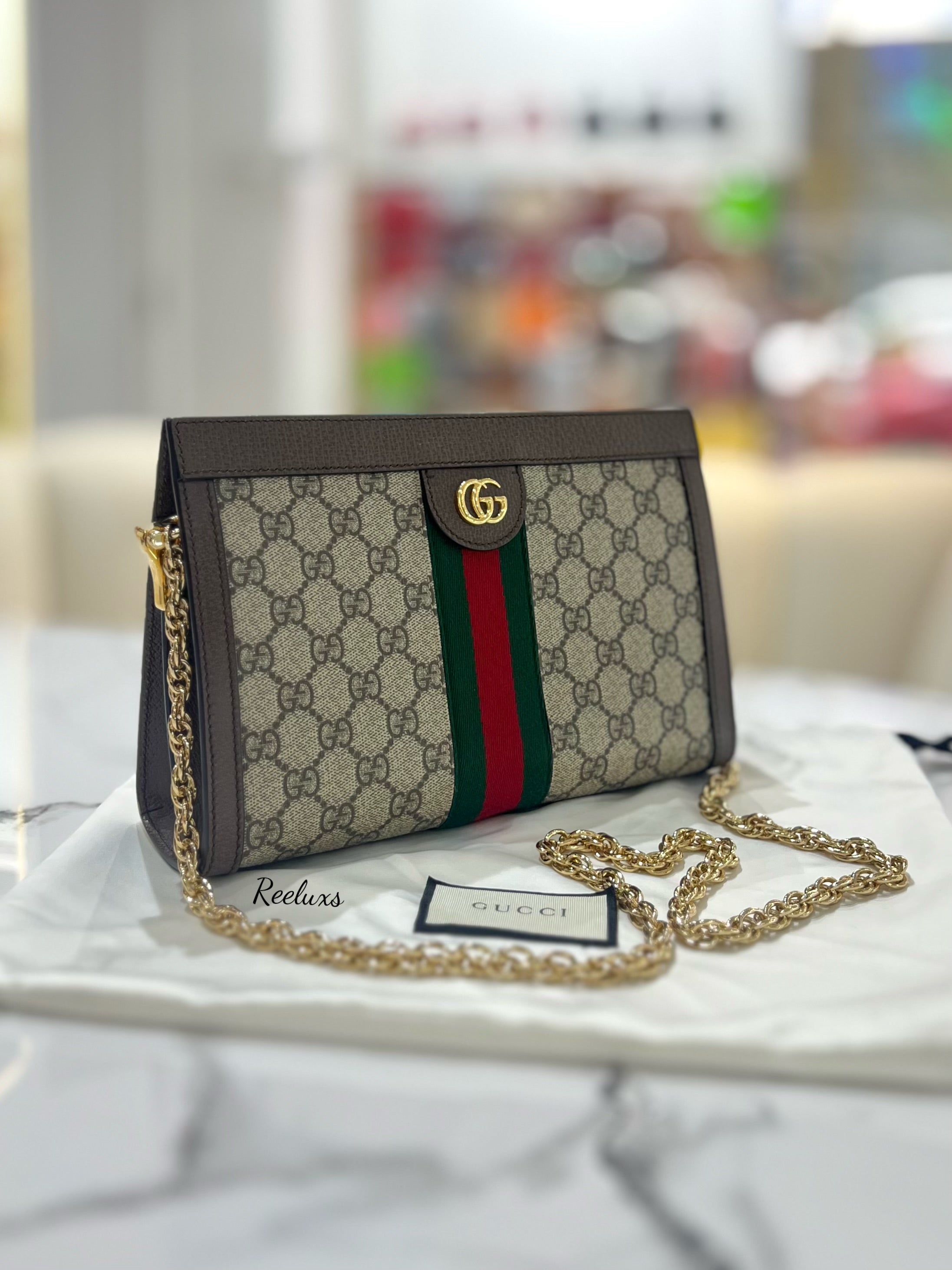 GUCCI Ophidia GG Supreme Canvas Chain bag - Sling Bag