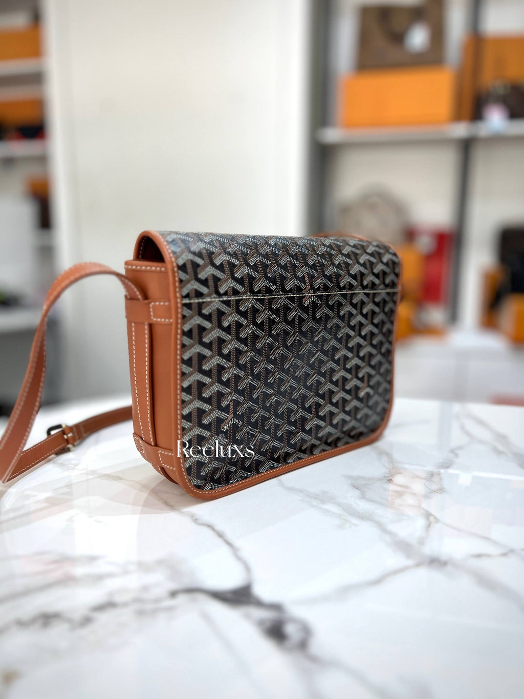 Goyard Belvédère PM Crossbody Bag with Flap Closure