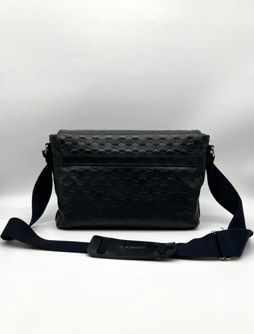 GUCCI Black Guccissima Crossbody Bag - Reeluxs 