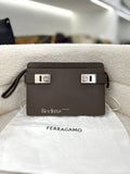 FERRAGAMO Hug Leather Clutch