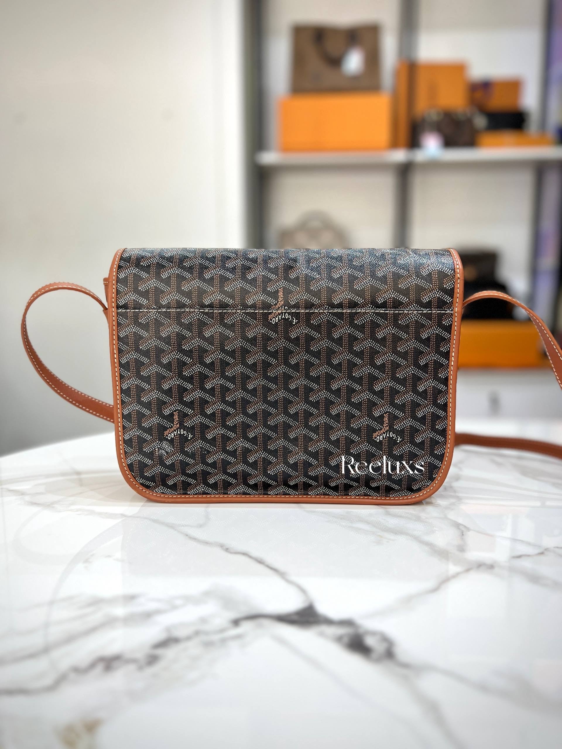 Goyard Belvédère PM Crossbody Bag with Flap Closure