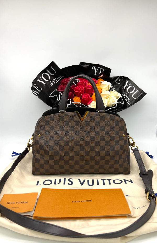 LOUIS VUITTON Damier Ebene Kensington Bowling Handbag - Minimally Used - Reeluxs 