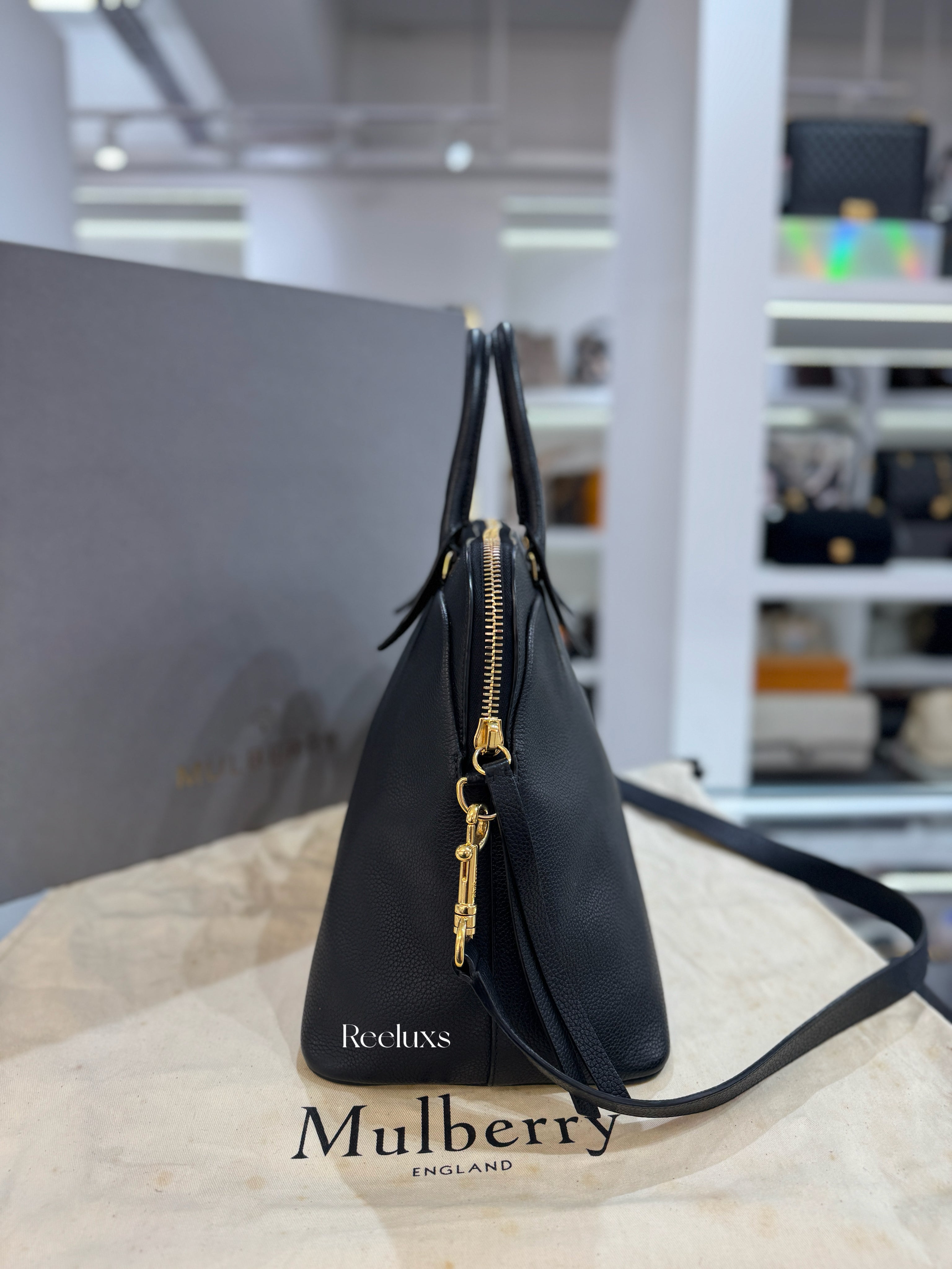 Full Set Black MULBERRY Colville Leather Bag