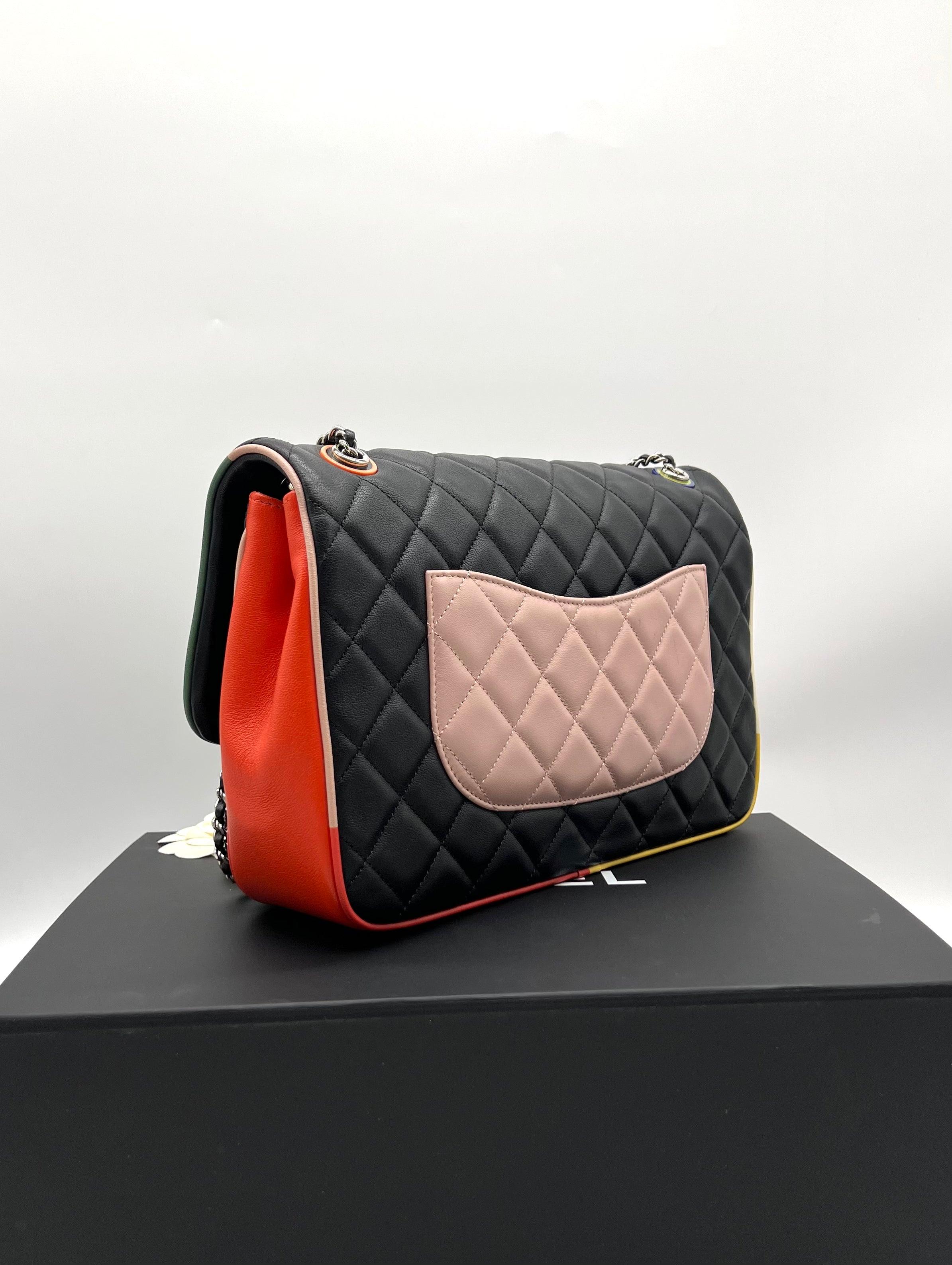 CHANEL Quilted Lambskin Jumbo Cuba Multi-Color Flap Bag - Reeluxs 