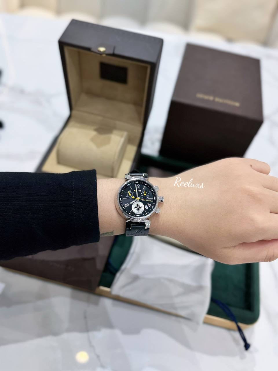 FULL SET LOUIS VUITTON LV Tambour Lovely Cup Chronograph Watch