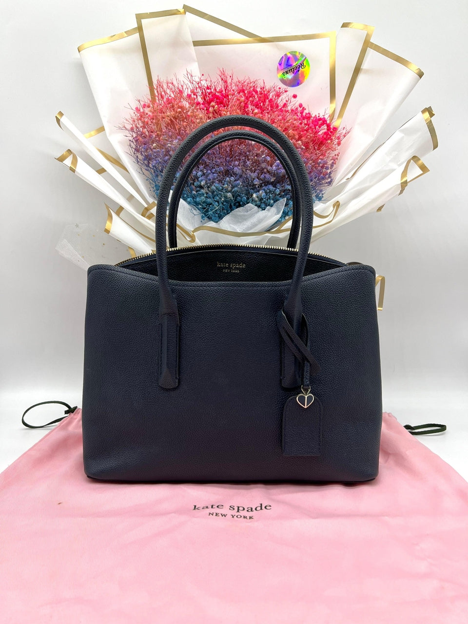 Kate Spade Blue Leather Margaux Satchel - Reeluxs 